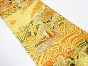 佐賀錦 重ね地紙に藤菊模様織り出し袋帯